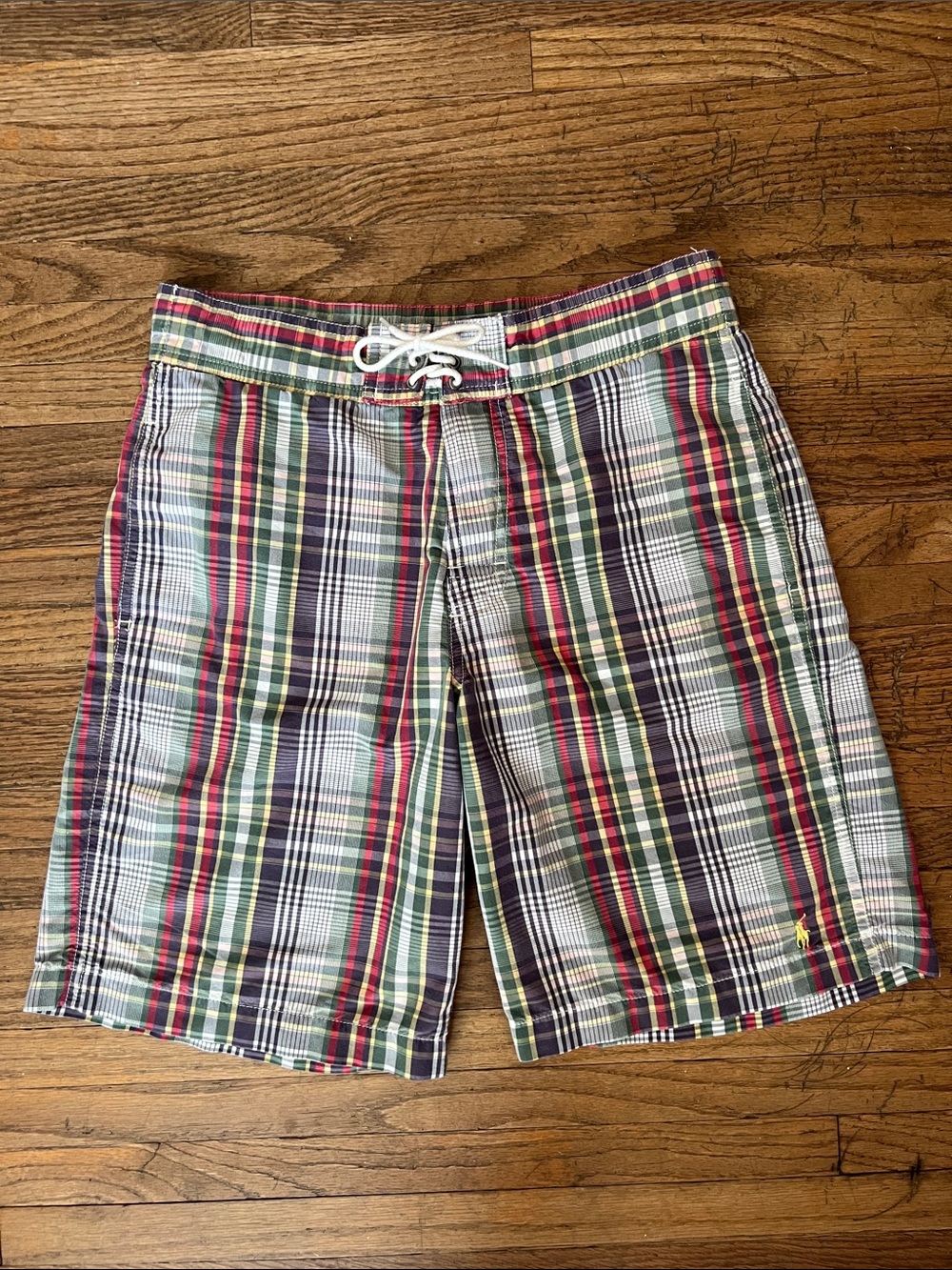 Boys Ralph Lauren Polo Plaid Swim Trunks - Multi-Color